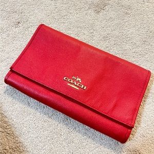 Coach red crossbody bag/clutch